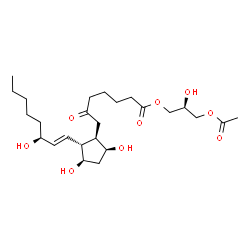 ChemSpider 2D Image | (2S)-3-Acetoxy-2-hydroxypropyl (9alpha,11alpha,13E,15S)-9,11,15-trihydroxy-6-oxoprost-13-en-1-oate | C25H42O9