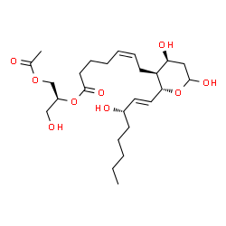 ChemSpider 2D Image | (2S)-1-Acetoxy-3-hydroxy-2-propanyl (5Z,9beta,13E,15S)-9,11,15-trihydroxythromboxa-5,13-dien-1-oate | C25H42O9