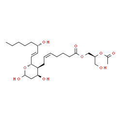 ChemSpider 2D Image | (2S)-2-Acetoxy-3-hydroxypropyl (5Z,9beta,13E,15S)-9,11,15-trihydroxythromboxa-5,13-dien-1-oate | C25H42O9