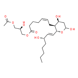 ChemSpider 2D Image | (2R)-3-Acetoxy-2-hydroxypropyl (5Z,9beta,13E,15S)-9,11,15-trihydroxythromboxa-5,13-dien-1-oate | C25H42O9