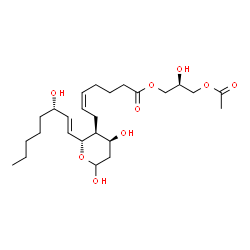 ChemSpider 2D Image | (2S)-3-Acetoxy-2-hydroxypropyl (5Z,9beta,13E,15S)-9,11,15-trihydroxythromboxa-5,13-dien-1-oate | C25H42O9