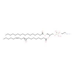 ChemSpider 2D Image | (2R)-3-{[(2-Aminoethoxy)(hydroxy)phosphoryl]oxy}-2-[(8-{3-[(2Z)-2-octen-1-yl]-2-oxiranyl}octanoyl)oxy]propyl palmitate | C39H74NO9P
