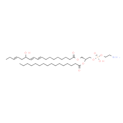 ChemSpider 2D Image | (2R)-3-{[(2-Aminoethoxy)(hydroxy)phosphoryl]oxy}-2-(palmitoyloxy)propyl (9E,11E,15E)-13-hydroxy-9,11,15-octadecatrienoate | C39H72NO9P