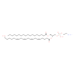 ChemSpider 2D Image | (21R)-27-Amino-24-hydroxy-24-oxido-18-oxo-19,23,25-trioxa-24lambda~5~-phosphaheptacosan-21-yl (5Z,8Z,11Z,14Z)-20-hydroxy-5,8,11,14-icosatetraenoate | C43H78NO9P