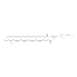 ChemSpider 2D Image | (21R)-27-Amino-24-hydroxy-24-oxido-18-oxo-19,23,25-trioxa-24lambda~5~-phosphaheptacosan-21-yl (5Z,8Z,11Z,14Z)-17-hydroxy-5,8,11,14-icosatetraenoate | C43H78NO9P