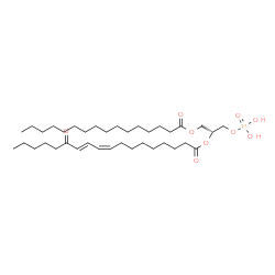 ChemSpider 2D Image | (2R)-1-(Palmitoyloxy)-3-(phosphonooxy)-2-propanyl (9Z,11E)-13-oxo-9,11-octadecadienoate | C37H67O9P