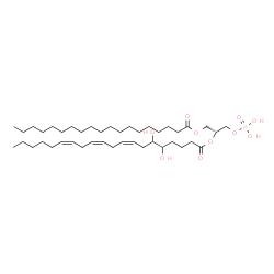 ChemSpider 2D Image | (2R)-1-(Nonadecanoyloxy)-3-(phosphonooxy)-2-propanyl (8Z,11Z,14Z)-5,6-dihydroxy-8,11,14-icosatrienoate | C42H77O10P