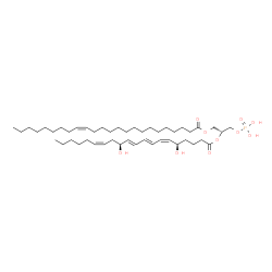ChemSpider 2D Image | (2R)-2-{[(5R,6Z,8E,10E,12S,14Z)-5,12-Dihydroxy-6,8,10,14-icosatetraenoyl]oxy}-3-(phosphonooxy)propyl (15Z)-15-tetracosenoate | C47H83O10P