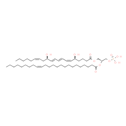 ChemSpider 2D Image | (2R)-1-{[(5S,6Z,8E,10E,12R,14Z)-5,12-Dihydroxy-6,8,10,14-icosatetraenoyl]oxy}-3-(phosphonooxy)-2-propanyl (15Z)-15-tetracosenoate | C47H83O10P