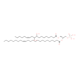 ChemSpider 2D Image | (2R)-1-{[(9R,10R,12Z)-9,10-Dihydroxy-12-octadecenoyl]oxy}-3-(phosphonooxy)-2-propanyl (15Z)-15-tetracosenoate | C45H85O10P