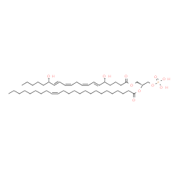 ChemSpider 2D Image | (2R)-1-{[(5R,6E,8Z,11Z,13E,15S)-5,15-Dihydroxy-6,8,11,13-icosatetraenoyl]oxy}-3-(phosphonooxy)-2-propanyl (15Z)-15-tetracosenoate | C47H83O10P