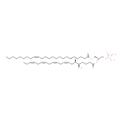 ChemSpider 2D Image | (2R)-2-{[(5R,6R,8Z,11Z,14Z,17Z)-5,6-Dihydroxy-8,11,14,17-icosatetraenoyl]oxy}-3-(phosphonooxy)propyl (15Z)-15-tetracosenoate | C47H83O10P
