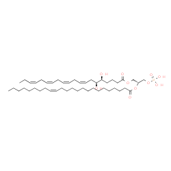 ChemSpider 2D Image | (2R)-1-{[(5S,6S,8Z,11Z,14Z,17Z)-5,6-Dihydroxy-8,11,14,17-icosatetraenoyl]oxy}-3-(phosphonooxy)-2-propanyl (15Z)-15-tetracosenoate | C47H83O10P