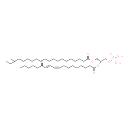 ChemSpider 2D Image | (2R)-2-{[(9Z,11E)-13-Oxo-9,11-octadecadienoyl]oxy}-3-(phosphonooxy)propyl 18-methylicosanoate | C42H77O9P