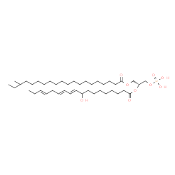 ChemSpider 2D Image | (2R)-2-{[(10E,12E,15E)-9-Hydroxy-10,12,15-octadecatrienoyl]oxy}-3-(phosphonooxy)propyl 18-methylicosanoate | C42H77O9P