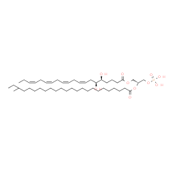 ChemSpider 2D Image | (2R)-1-{[(5S,6S,8Z,11Z,14Z,17Z)-5,6-Dihydroxy-8,11,14,17-icosatetraenoyl]oxy}-3-(phosphonooxy)-2-propanyl 22-methyltetracosanoate | C48H87O10P