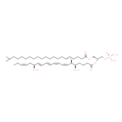 ChemSpider 2D Image | (2R)-3-(Phosphonooxy)-2-{[(5R,6R,7Z,9Z,11E,13E,15S,17Z)-5,6,15-trihydroxy-7,9,11,13,17-icosapentaenoyl]oxy}propyl 20-methylhenicosanoate | C45H79O11P