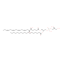 ChemSpider 2D Image | (2R)-3-({[(2S)-2,3-Dihydroxypropoxy](hydroxy)phosphoryl}oxy)-2-(stearoyloxy)propyl (5S,6S,8Z,11Z,14Z,17Z)-5,6-dihydroxy-8,11,14,17-icosatetraenoate | C44H79O12P