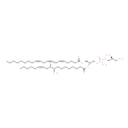ChemSpider 2D Image | (2R)-2-{[(9S,10S,12Z)-9,10-Dihydroxy-12-octadecenoyl]oxy}-3-({[(2S)-2,3-dihydroxypropoxy](hydroxy)phosphoryl}oxy)propyl (5Z,8Z,11Z)-5,8,11-icosatrienoate | C44H79O12P