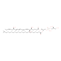 ChemSpider 2D Image | (3Z,6R,7E,9E,11Z,13Z,15S,16S,23R,29S)-6,15,16,26,29,30-Hexahydroxy-26-oxido-20-oxo-21,25,27-trioxa-26lambda~5~-phosphatriaconta-3,7,9,11,13-pentaen-23-yl 22-methyltricosanoate | C50H89O13P