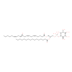 ChemSpider 2D Image | (2R)-1-[(Hydroxy{[(1S,2R,3R,4S,5S,6R)-2,3,4,5,6-pentahydroxycyclohexyl]oxy}phosphoryl)oxy]-3-{[(5Z,8Z)-10-{3-[(2Z)-2-octen-1-yl]-2-oxiranyl}-5,8-decadienoyl]oxy}-2-propanyl palmitate | C45H79O14P