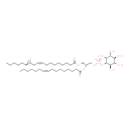 ChemSpider 2D Image | (2R)-1-[(Hydroxy{[(1S,2R,3R,4S,5S,6R)-2,3,4,5,6-pentahydroxycyclohexyl]oxy}phosphoryl)oxy]-3-{[(9Z)-11-(3-pentyl-2-oxiranyl)-9-undecenoyl]oxy}-2-propanyl (9Z)-9-hexadecenoate | C43H77O14P