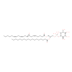 ChemSpider 2D Image | (2R)-1-[(Hydroxy{[(1S,2R,3R,4S,5S,6R)-2,3,4,5,6-pentahydroxycyclohexyl]oxy}phosphoryl)oxy]-3-{[(5Z)-7-{3-[(2Z,5Z)-2,5-undecadien-1-yl]-2-oxiranyl}-5-heptenoyl]oxy}-2-propanyl stearate | C47H83O14P