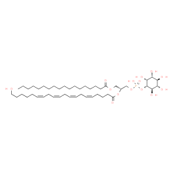 ChemSpider 2D Image | (2R)-1-[(Hydroxy{[(1S,2R,3R,4S,5S,6R)-2,3,4,5,6-pentahydroxycyclohexyl]oxy}phosphoryl)oxy]-3-(stearoyloxy)-2-propanyl (5Z,8Z,11Z,14Z)-20-hydroxy-5,8,11,14-icosatetraenoate | C47H83O14P