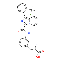 ChemSpider 2D Image | 3-[({1-[2-(Trifluoromethyl)phenyl]imidazo[1,5-a]pyridin-3-yl}carbonyl)amino]-L-phenylalanine | C24H19F3N4O3