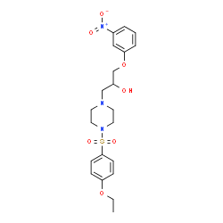 ChemSpider 2D Image | 1-{4-[(4-Ethoxyphenyl)sulfonyl]-1-piperazinyl}-3-(3-nitrophenoxy)-2-propanol | C21H27N3O7S