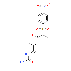 ChemSpider 2D Image | 1-[(Methylcarbamoyl)amino]-1-oxo-2-propanyl 2-[(4-nitrophenyl)sulfonyl]propanoate | C14H17N3O8S