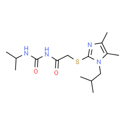 ChemSpider 2D Image | 2-[(1-Isobutyl-4,5-dimethyl-1H-imidazol-2-yl)sulfanyl]-N-(isopropylcarbamoyl)acetamide | C15H26N4O2S