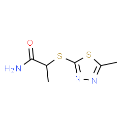 ChemSpider 2D Image | 2-[(5-Methyl-1,3,4-thiadiazol-2-yl)sulfanyl]propanamide | C6H9N3OS2