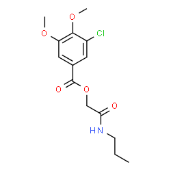 ChemSpider 2D Image | 2-Oxo-2-(propylamino)ethyl 3-chloro-4,5-dimethoxybenzoate | C14H18ClNO5
