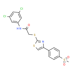 ChemSpider 2D Image | N-(3,5-Dichlorophenyl)-2-({4-[4-(methylsulfonyl)phenyl]-1,3-thiazol-2-yl}sulfanyl)acetamide | C18H14Cl2N2O3S3