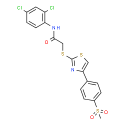 ChemSpider 2D Image | N-(2,4-Dichlorophenyl)-2-({4-[4-(methylsulfonyl)phenyl]-1,3-thiazol-2-yl}sulfanyl)acetamide | C18H14Cl2N2O3S3