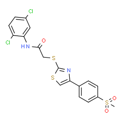 ChemSpider 2D Image | N-(2,5-Dichlorophenyl)-2-({4-[4-(methylsulfonyl)phenyl]-1,3-thiazol-2-yl}sulfanyl)acetamide | C18H14Cl2N2O3S3