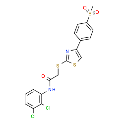 ChemSpider 2D Image | N-(2,3-Dichlorophenyl)-2-({4-[4-(methylsulfonyl)phenyl]-1,3-thiazol-2-yl}sulfanyl)acetamide | C18H14Cl2N2O3S3