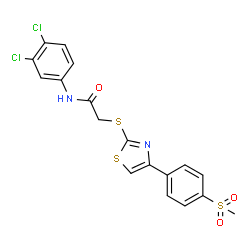 ChemSpider 2D Image | N-(3,4-Dichlorophenyl)-2-({4-[4-(methylsulfonyl)phenyl]-1,3-thiazol-2-yl}sulfanyl)acetamide | C18H14Cl2N2O3S3