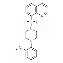 ChemSpider 2D Image | 8-{[4-(2-Methoxyphenyl)-1-piperazinyl]sulfonyl}quinoline | C20H21N3O3S