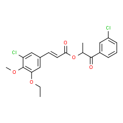 ChemSpider 2D Image | 1-(3-Chlorophenyl)-1-oxo-2-propanyl (2E)-3-(3-chloro-5-ethoxy-4-methoxyphenyl)acrylate | C21H20Cl2O5