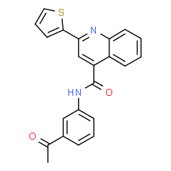 ChemSpider 2D Image | N-(3-Acetylphenyl)-2-(2-thienyl)-4-quinolinecarboxamide | C22H16N2O2S