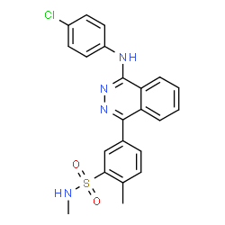 ChemSpider 2D Image | 5-{4-[(4-Chlorophenyl)amino]-1-phthalazinyl}-N,2-dimethylbenzenesulfonamide | C22H19ClN4O2S