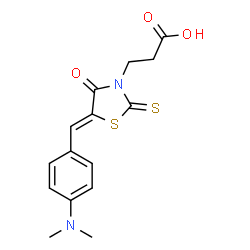 ChemSpider 2D Image | 3-{(5Z)-5-[4-(Dimethylamino)benzylidene]-4-oxo-2-thioxo-1,3-thiazolidin-3-yl}propanoic acid | C15H16N2O3S2