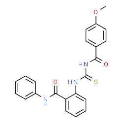 ChemSpider 2D Image | 2-{[(4-Methoxybenzoyl)carbamothioyl]amino}-N-phenylbenzamide | C22H19N3O3S