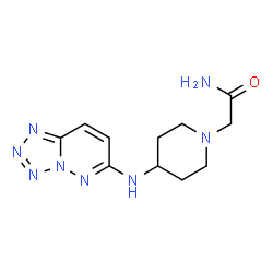 ChemSpider 2D Image | 2-[4-(Tetrazolo[1,5-b]pyridazin-6-ylamino)-1-piperidinyl]acetamide | C11H16N8O