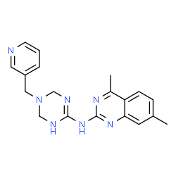 ChemSpider 2D Image | 4,7-Dimethyl-N-[5-(3-pyridinylmethyl)-1,4,5,6-tetrahydro-1,3,5-triazin-2-yl]-2-quinazolinamine | C19H21N7