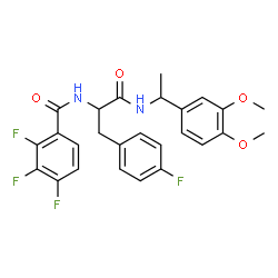 ChemSpider 2D Image | N-[1-(3,4-Dimethoxyphenyl)ethyl]-4-fluoro-Nalpha-(2,3,4-trifluorobenzoyl)phenylalaninamide | C26H24F4N2O4