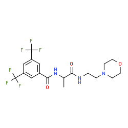 ChemSpider 2D Image | N-(1-{[2-(4-Morpholinyl)ethyl]amino}-1-oxo-2-propanyl)-3,5-bis(trifluoromethyl)benzamide | C18H21F6N3O3