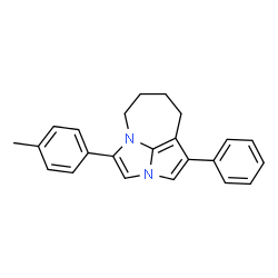 ChemSpider 2D Image | 4-(4-Methylphenyl)-1-phenyl-5,6,7,8-tetrahydro-2a,4a-diazacyclopenta[cd]azulene | C23H22N2